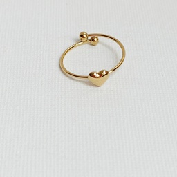 [J250041Y] Anillo Fino Corazón Dorado