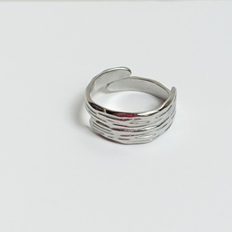 [J25162V] Anillo Relieve Plateado