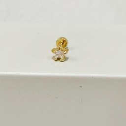 [J250085] Pendiente Estrella Circonita Dorado (Rosca)