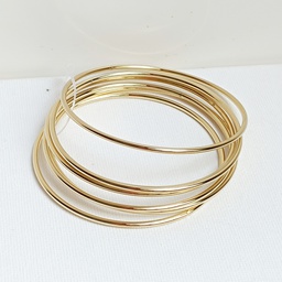 [J25130] Conjunto De Siete Pulseras Dorado