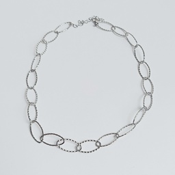Collar Cadena Eslabones Ovalados Plateado