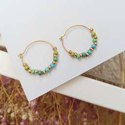 Pendientes Cerámica Claire Verde Dorado