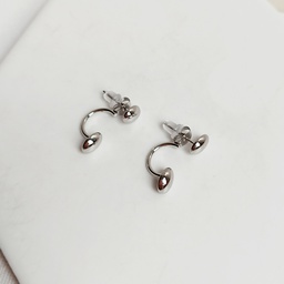 Pendientes Dobles Círculos Plateado