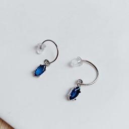 Pendientes Circonita Azul Plateado