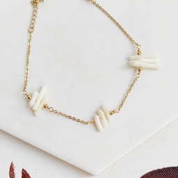 Pulsera Tiras Perladas (Dorada)