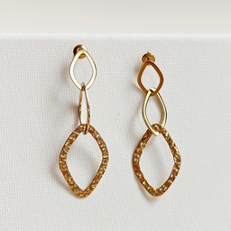 Pendientes Triple Geo Textura Dorado