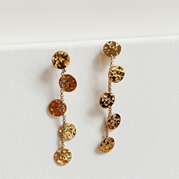 Pendientes Círculos Con Textura Dorado