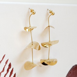 Pendientes Triple Campana Dorado