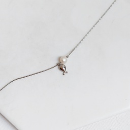 Pulsera Pez Con Perla Plateado