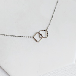 Pulsera Cuadrados Enlazados Plateado