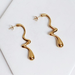 Pendientes Largos Zig Zag Dorado