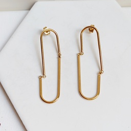 Pendientes Largos Clip Dorado