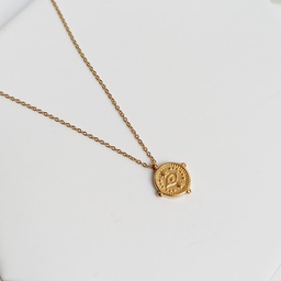 Collar Chapa Ojo Estrellas Dorado