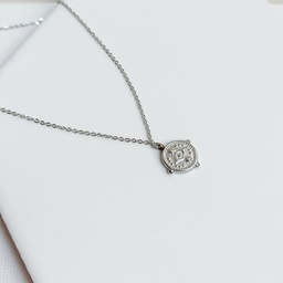 Collar Chapa Ojo Estrellas Plateado