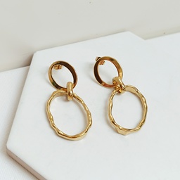 Pendientes Doble Aros Texturas Dorado