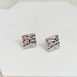 Pendientes Pequeños Cuadrados Plateado