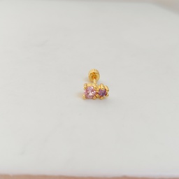 Pendiente Circonita Colores Dorado (Rosca)