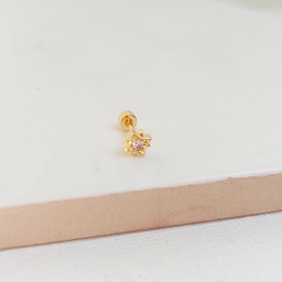 Pendiente Circonita Estrella Dorado (Rosca)