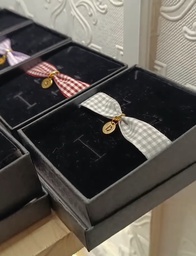 Pulsera Cinta Algodón Vichy con Inicial Chapita (+ COLORES)