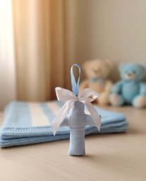 Cruz Azul Vuelta Algodón Tira Vichy con Lazo Satén Blanco