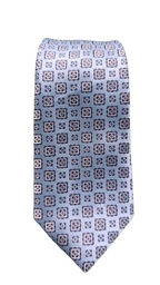 Corbata Azul Cielo Con Cuadrados Blanco Y Azul Oscuro Bordado  - Stroget