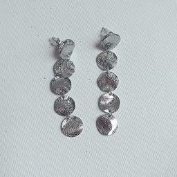 Pendientes Textura Círculos Plateado
