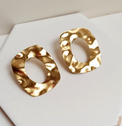 Pendientes Anchos Cuadrado Dorado