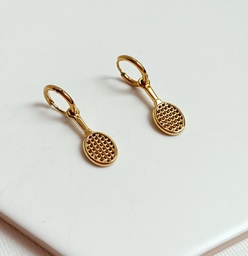 Pendientes Charm Raqueta Dorado