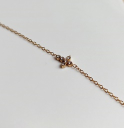 Pulsera Cruz Circonita (Dorado)