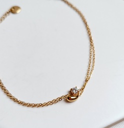 Pulsera Gota Con Circonita Dorado