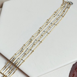 Pulsera Hilos Cadenita Con Bolita Bicolor