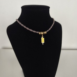Collar Cordón Helado Amarillo Dorado