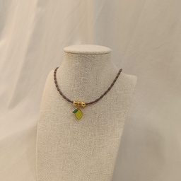 Collar Cordón Limón Dorado