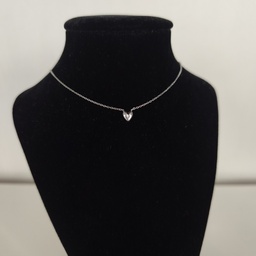 Collar Corazón Circonitas Reversible (Plateado)