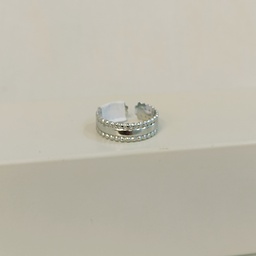 Anillo Circulos Banda Lisa Plateado