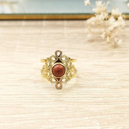 [PM25011] Anillo Ornamento Tierra Dorado