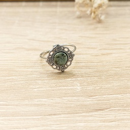 [PM25017] Anillo Escudo Aguamarina Plateado